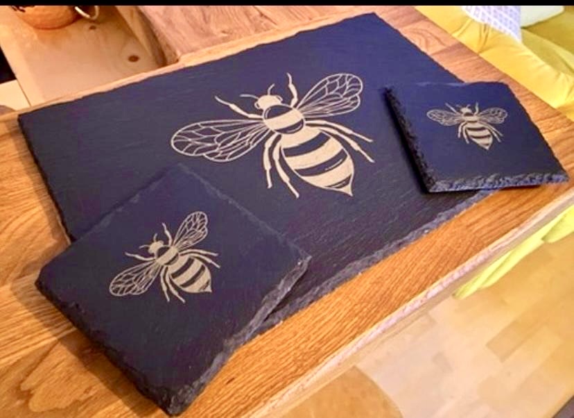 Slate Bee Coasters & Placemats