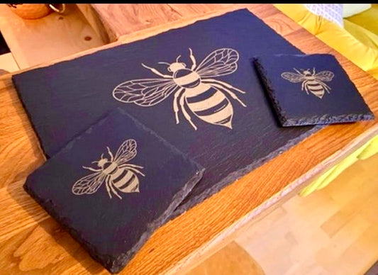 Slate Bee Coasters & Placemats