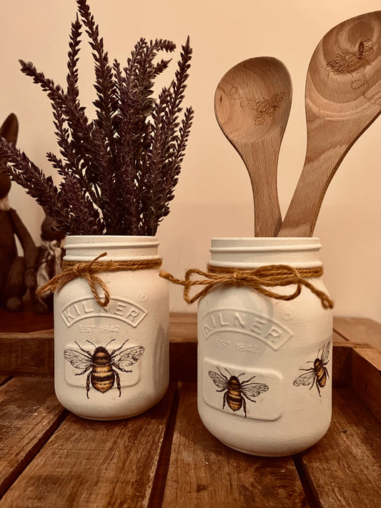 ✨ Hand-Painted Kilner Bee Jars – Beautiful & Versatile! 🐝🌿